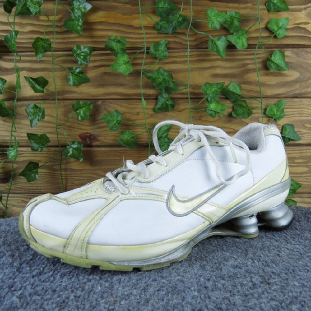 Nike Shox TL 334234-111 Women's White Leather Running Shoes Size 10 Comfort